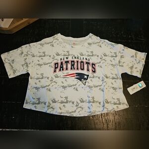 NFL Teens Apparel New England Patriots Crop Tie Dye Top New With Tags